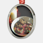 De Kaars van het Koekje van Kerstmis Metalen Ornament (Links)