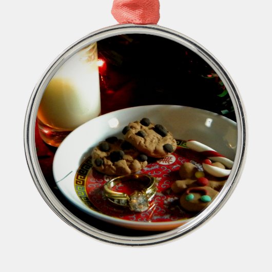De Kaars van het Koekje van Kerstmis Metalen Ornament (Voorkant)