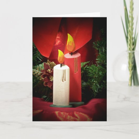 De kaars van Kerstmis Feestdagen Kaart (Voorkant)
