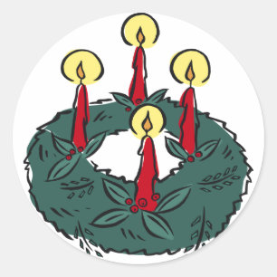 De Kaarsen van de Kroon van de komst Ronde Sticker