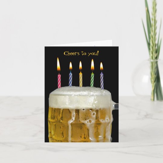 drempel ader fusie De kaarsen van de verjaardag in bier kaart | Zazzle.nl