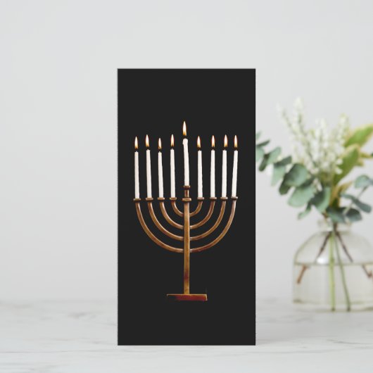 De Kaarsen van Hanukah Hannukah Menorah van de Feestdagenkaart (Staand voorkant)