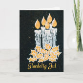 De Kaarsen van Kerstmis en Hulst, Deense Groet Kaart (Voorkant)