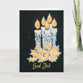 De Kaarsen van Kerstmis en Hulst, Noorse Groet Kaart (Voorkant)