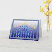 De kaarsenkaart van de Chanoeka menorah Kaart (Gele Bloem)