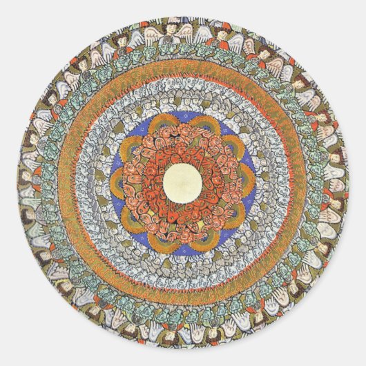 De kaarsjes van Angels (Hildegard von Bingen) Ronde Sticker (Voorkant)