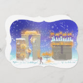 De KAART 2015 van de Chanoeka van Hanukkahville (Voorkant / Achterkant)