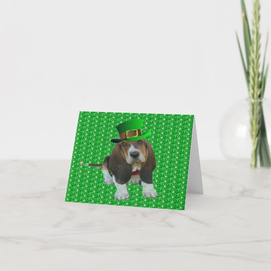 De Kaart Basset Hound Gelukkige St.Patrick van de (Voorkant)