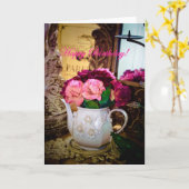 DE KAART DIE VAN DE VERJAARDAG DE ANTIEK POT VAN (Gele Bloem)