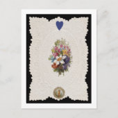 De kaart die van Valentijn bloemen, c.1840 (Voorkant)