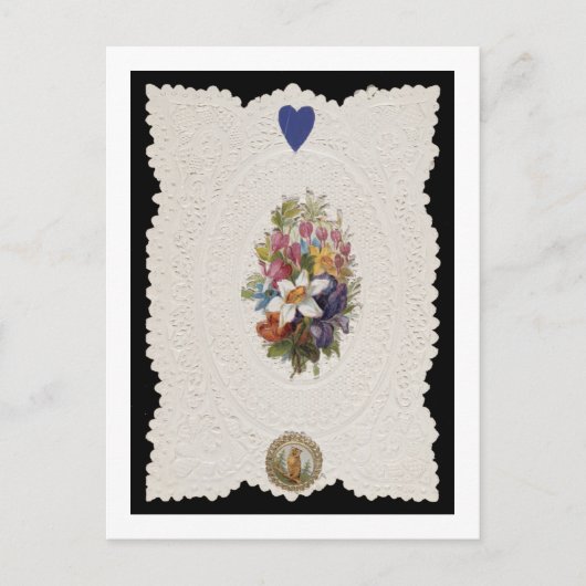 De kaart die van Valentijn bloemen, c.1840 (Voorkant)