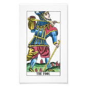De Kaart Fool of Jester Tarot Foto Afdruk (Voorkant)