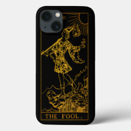 De Kaart Fool Tarot | Goud en zwart | Case-Mate iPhone Case