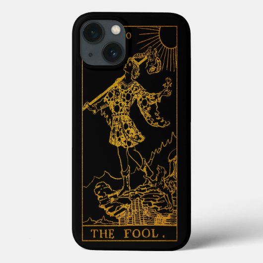 De Kaart Fool Tarot | Goud en zwart | Case-Mate iPhone Case (Achterkant)