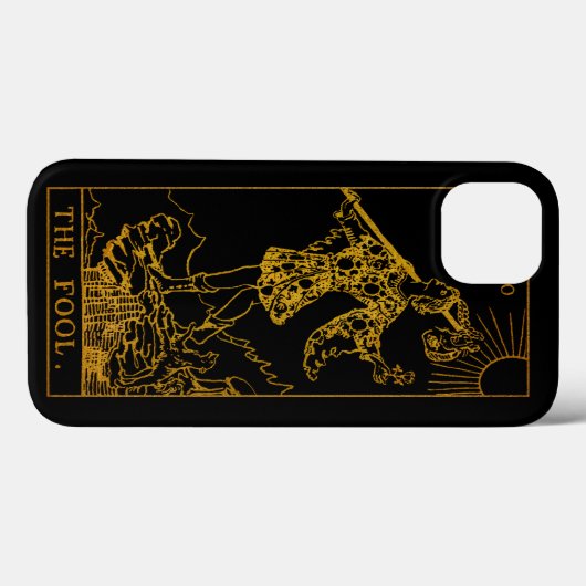De Kaart Fool Tarot | Goud en zwart | Case-Mate iPhone Case (Achterkant (horizontaal))