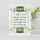 De Kaart Groene Witte Rozen van de felicitatie (Staand voorkant)