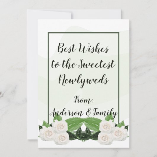 De Kaart Groene Witte Rozen van de felicitatie (Achterkant)