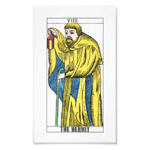 De Kaart Hermit Tarot Foto Afdruk