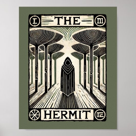 De Kaart Hermit Tarot Poster (Voorkant)