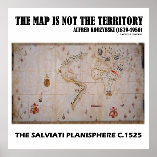 De kaart is niet het gebied Salviati Planisphere Poster (Voorkant)