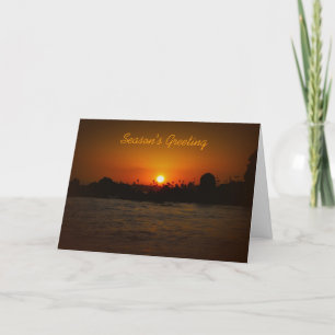 De kaart-Kalmerende Zonsondergang van de Groet van Feestdagen Kaart