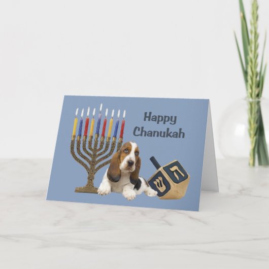 De Kaart Menorah Dreidel van de Chanoeka van (Voorkant)