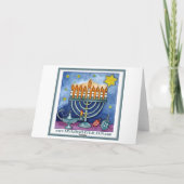 De Kaart Menorah Dreidel van de Chanoeka van de (Achterkant)