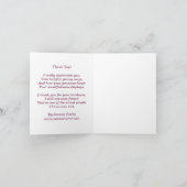 De kaart met dankt binnen u gedicht (Binnen)
