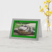 De kaart met het Glimlachen van Alligator, sloeg (Gele Bloem)