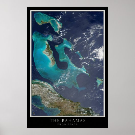 De kaart met het Poster Bahamas-satelliet (Voorkant)