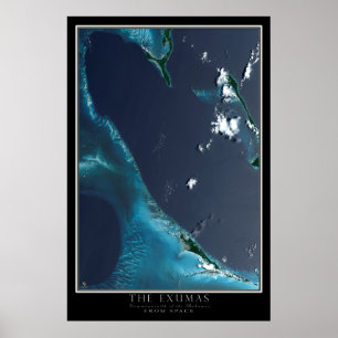 De kaart met het Poster van de Exumas Bahamas-sate