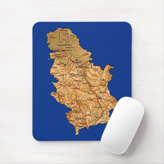 De Kaart Mousepad van Servië Muismat (Met muis)