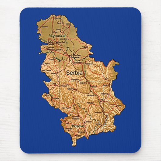De Kaart Mousepad van Servië Muismat (Voorkant)