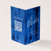 De kaart QR-code sapphire blue van de trouwgastend (Buitenkant)
