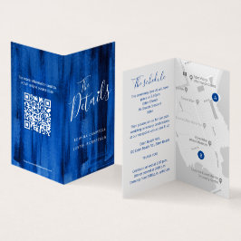 De kaart QR-code sapphire blue van de trouwgastend