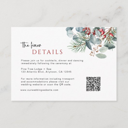 De Kaart QR Code van de de Details van het winterh (Voorkant)