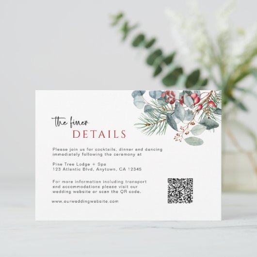 De Kaart QR Code van de de Details van het winterh (Staand voorkant)