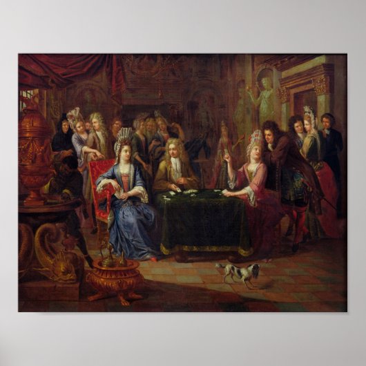 De Kaart spelers, 1699 Poster (Voorkant)