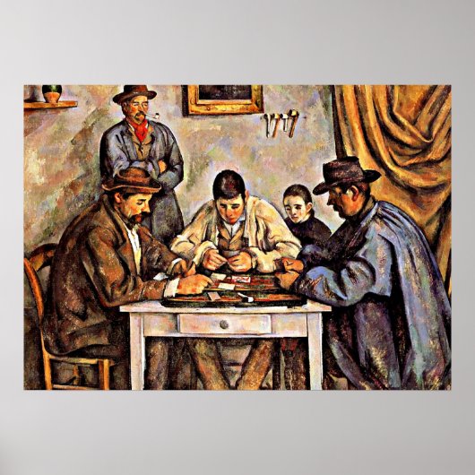 De Kaart Spelers (3), Paul Cezanne schilderij Poster (Voorkant)