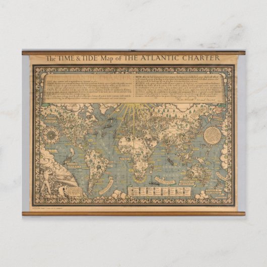 De kaart "Tijd en breedte" van het Atlantische Han (Voorkant)