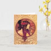 De Kaart van Alphonse Mucha Donna Orechini Note (Gele Bloem)