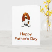 De Kaart van Basset Hound Vaderdag (Gele Bloem)