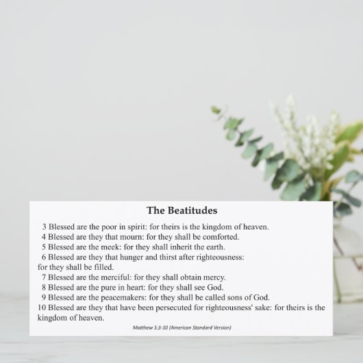 De Kaart van Beatitudes Prayer (Staand voorkant)
