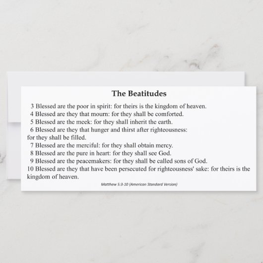 De Kaart van Beatitudes Prayer (Voorkant)