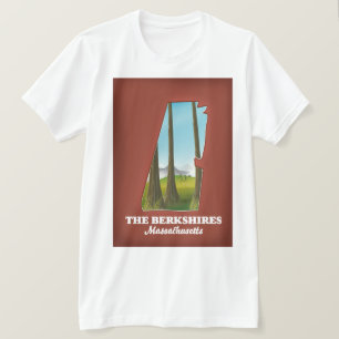 De kaart van Berkshires Massachusetts T-shirt