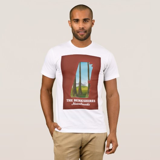 De kaart van Berkshires Massachusetts T-shirt (Voorkant volledig)