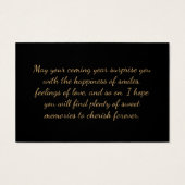 De Kaart van Birthday Greeting Elegant Black en Go (Achterkant)