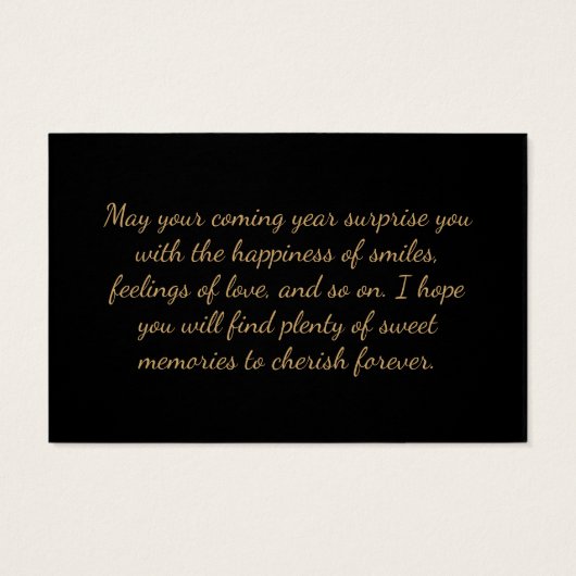 De Kaart van Birthday Greeting Elegant Black en Go (Achterkant)