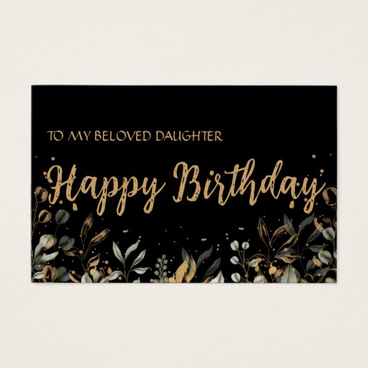 De Kaart van Birthday Greeting Elegant Black en Go (Voorkant)