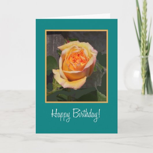 De Kaart van Birthday met Dreaming Spires Rosebud (Voorkant)
